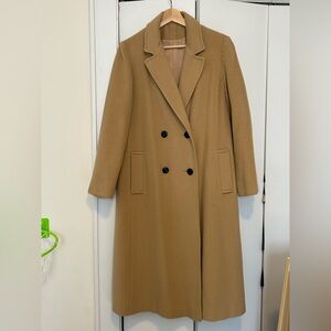 Classic Tan cashmere Double-Breasted Women's Coat